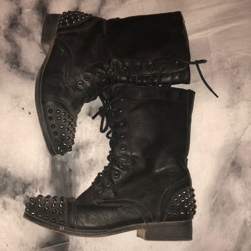 Black combat boots